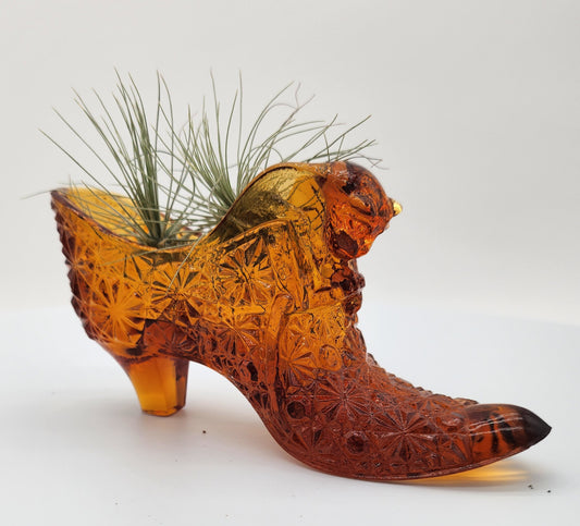 Art Glass Amber Shoe Slipper Air Plants 2