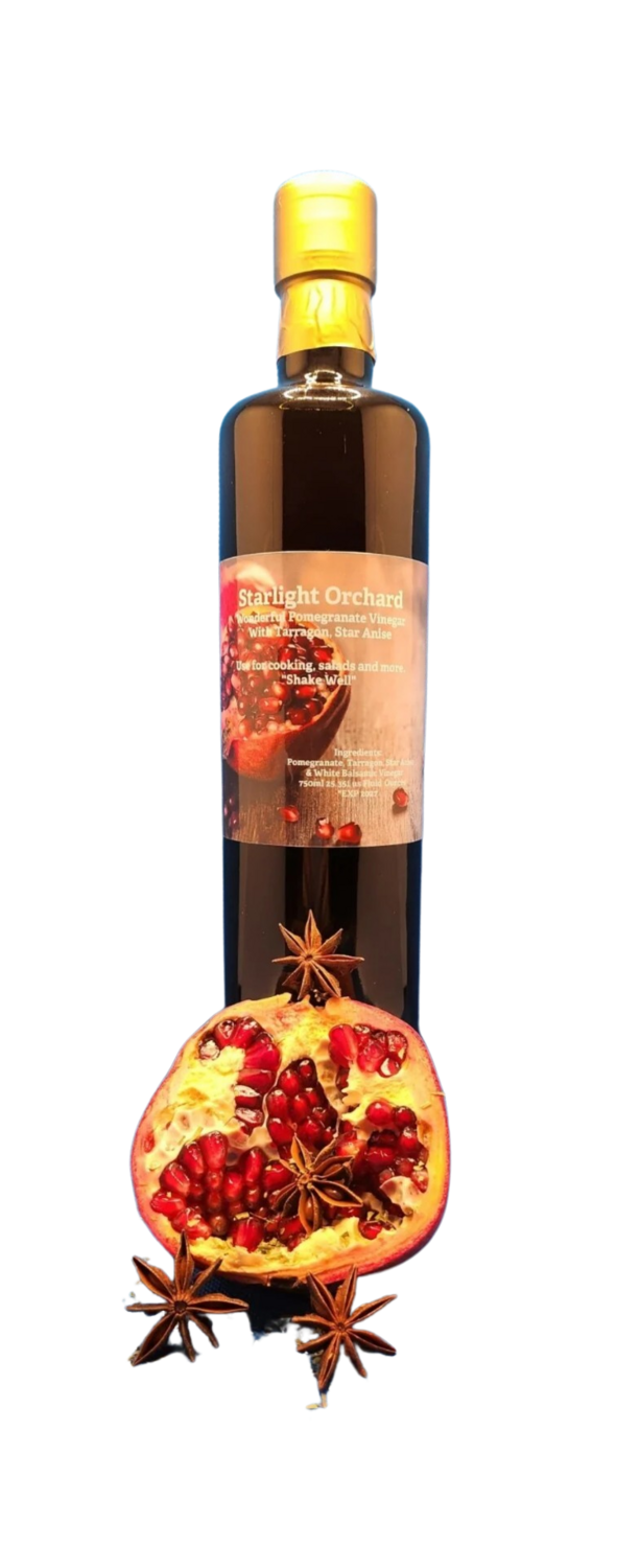 Pomegranate Vinegar Tarragon Star Anise 750ml - Starlight Nursery 