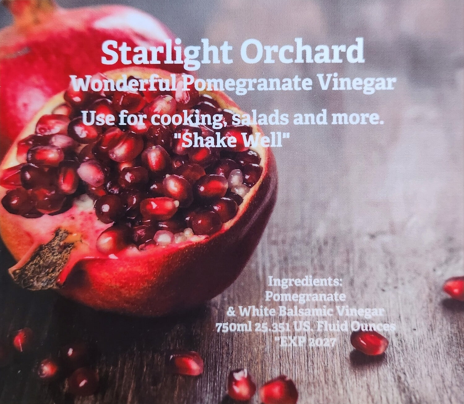 Pomegranate Wonderful Vinegar 750ml - Starlight Nursery 
