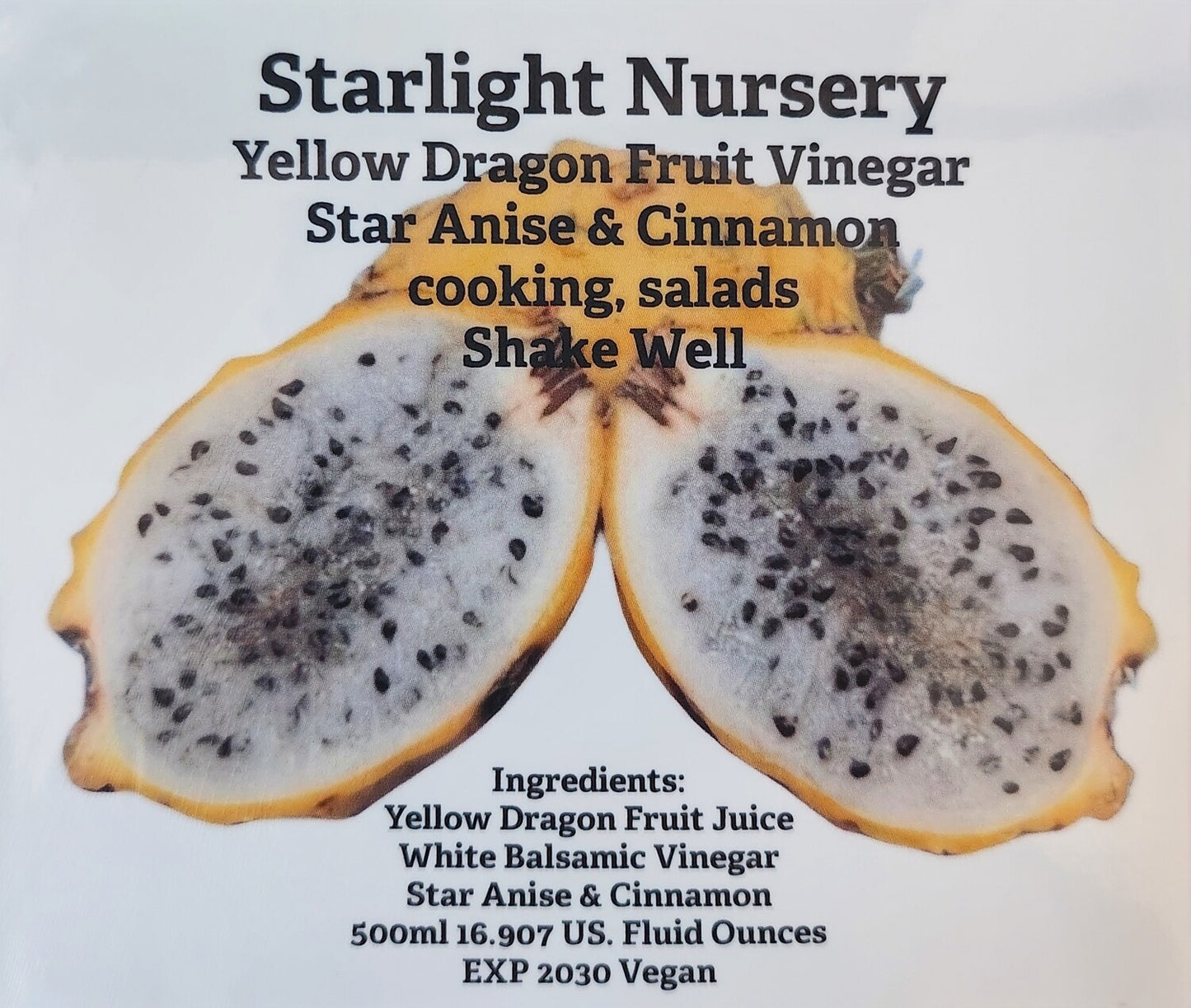 Yellow Dragon Fruit Vinegar Two Bottles Two Flavors - Starlight Nursery 